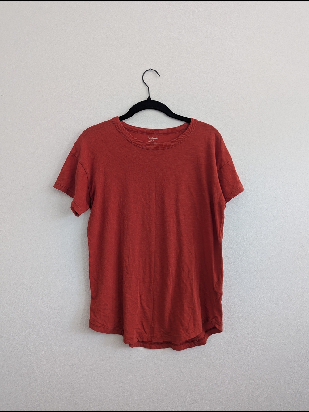 Madewell Women's Orange Rust Crewneck Short Sleeve Tee